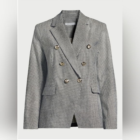 Free Assembly, Black/White Houndstooth Lined Blazer, EUC - Picture 7 of 12